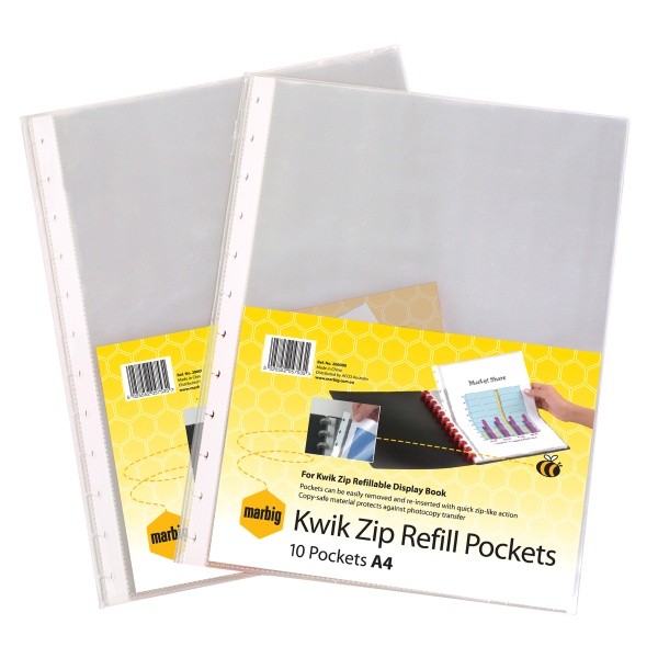 KWIK-ZIP REFILL POCKETS PKT 10 (price excludes gst)