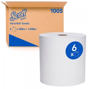 SCOTT HARD ROLL PAPER TOWEL 1005 305m Roll - Case 6 (1830m)